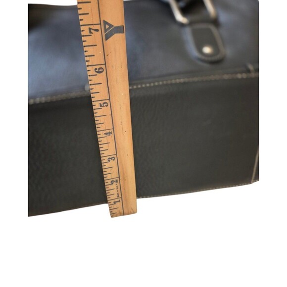 Kate Landry Pebbled Leather Satchel Shoulder Bag Large  heavy Well Made Black - Picture 12 of 12